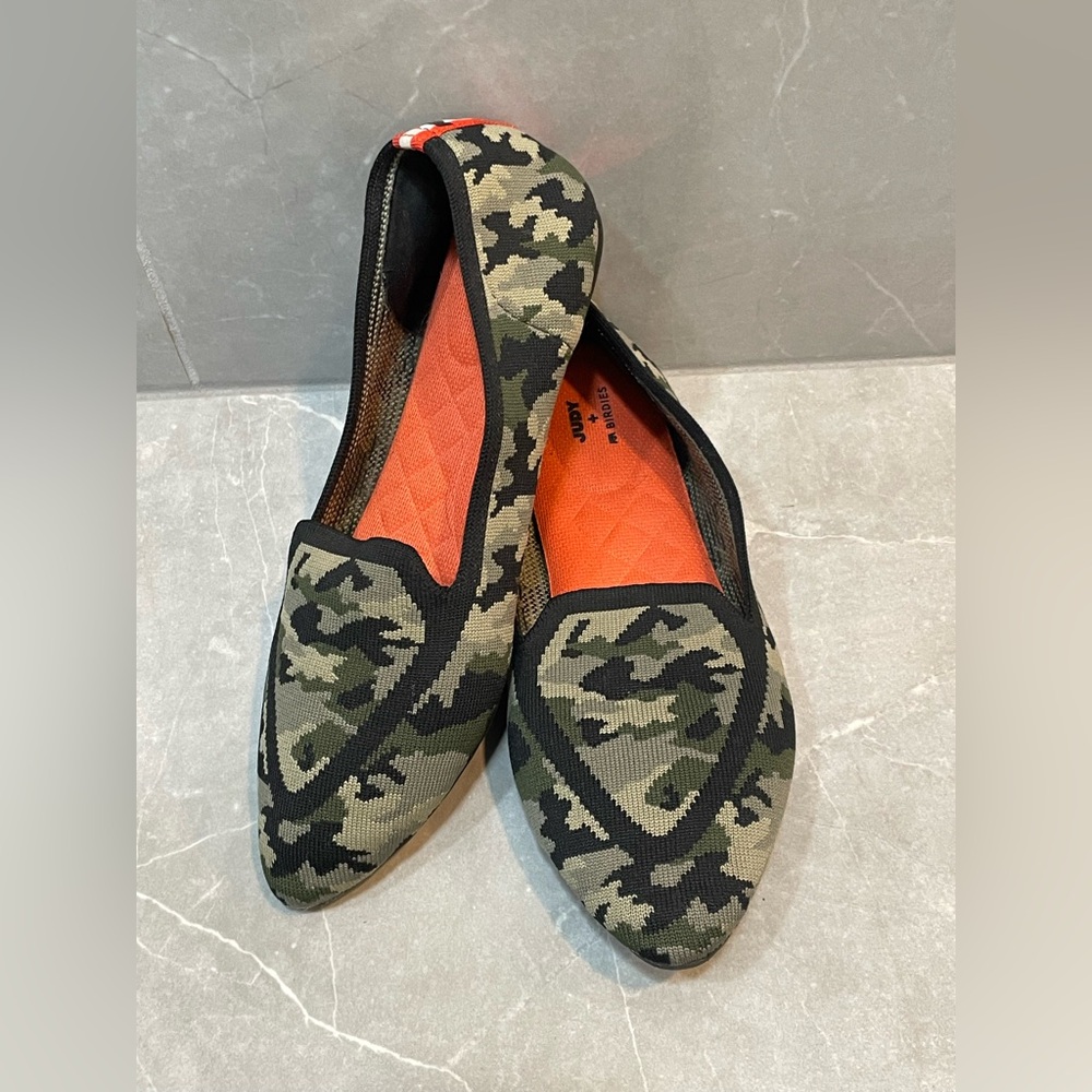 Birdies + Judy Blackbird Camo Flats size 9